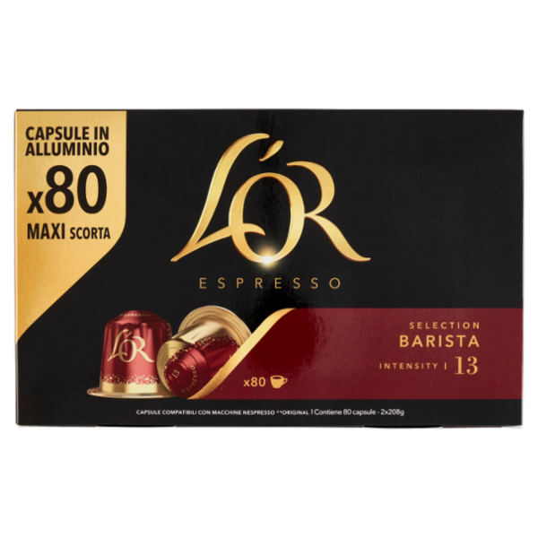 L'Or Espresso Selection Barista 80 Capsule Compatibili con Macchine Nespresso* Original 2 x 208 g