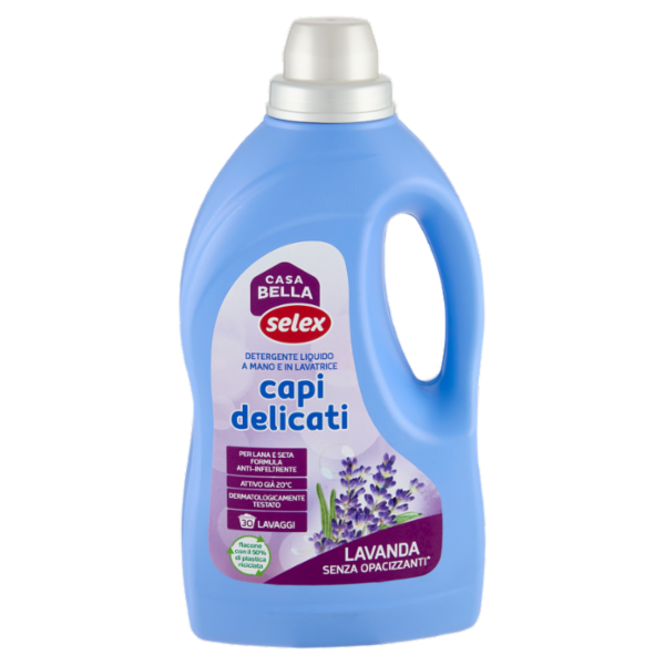 Selex Casa Bella Detersivo a Mano e in Lavatrice Liquido Capi Delicati Lavanda 30 Lavaggi 1,5 L