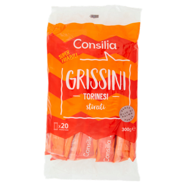 Consilia Grissini Torinesi Stirati in Confezioni Salvafreschezza 20x15 g