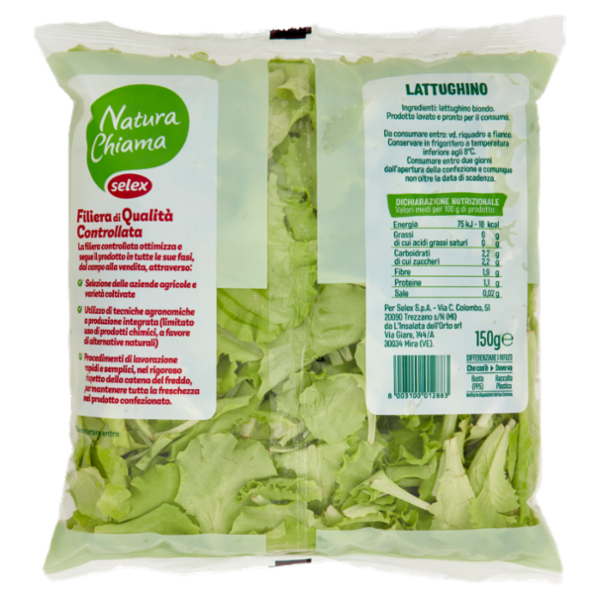 Selex Natura Chiama Lattughino Lavato e Pronto per il Consumo 150 g