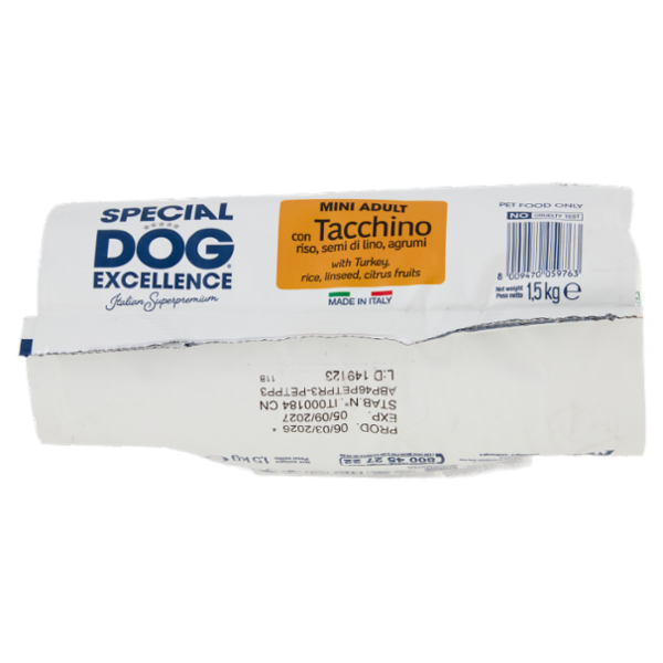 Special Dog Excellence Mini Adult con Tacchino riso, semi di lino, agrumi 1,5 kg