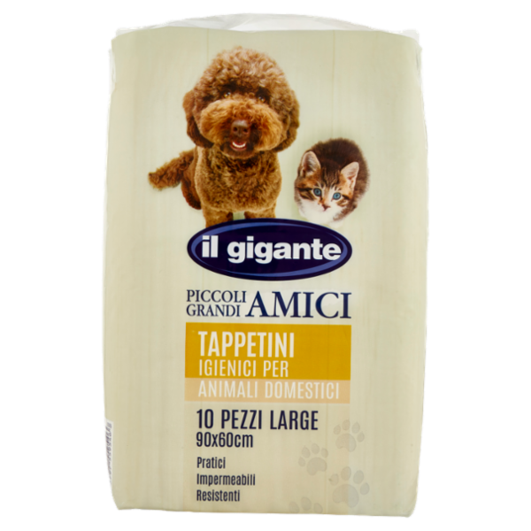 IL GIGANTE Piccoli Grandi Amici Tappetini Igienici per Animali Domestici Large 90x60 cm 10 pz