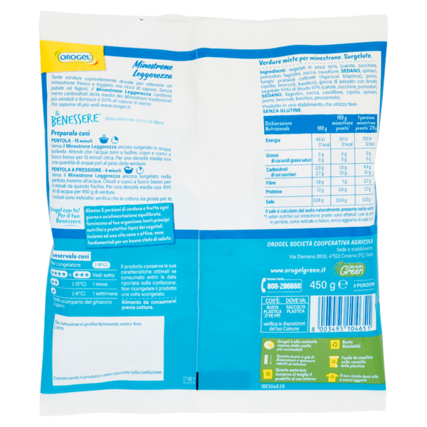 Orogel Il Benessere Leggerezza Minestrone Surgelati 450 g