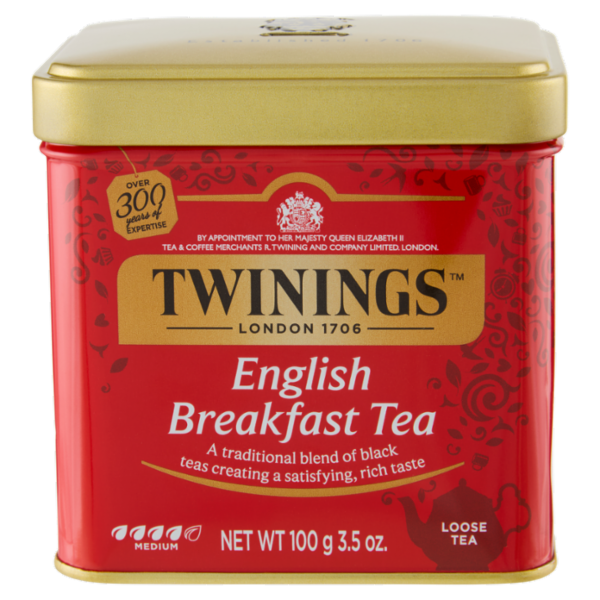 Twinings English Breakfast Tea Tè Nero classico Sfuso in latta The 100 g