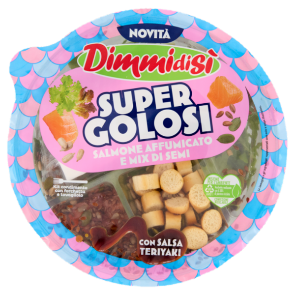 DimmidiSì Super Golosi Salmone Affumicato e Mix di Semi con Salsa Teriyaki 130 g