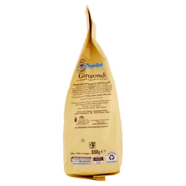 Mulino Bianco Girotondi Biscotti con Granelli di Zucchero di Canna 800g