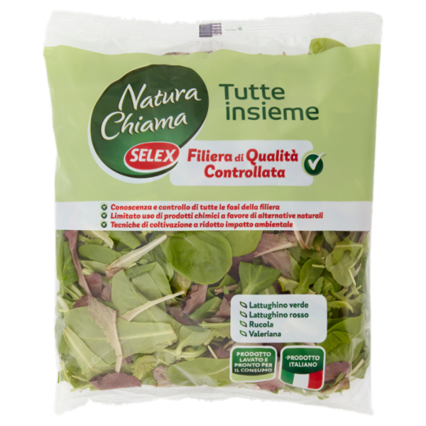 Selex Natura Chiama Insalata Tutte insieme Lavata e Pronte per il Consumo 200 g