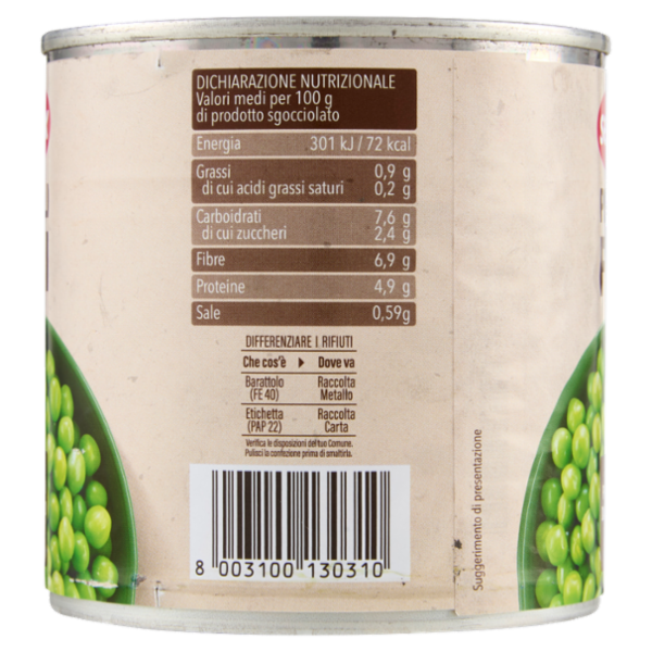 Selex Piselli Fini Lessati 410 g