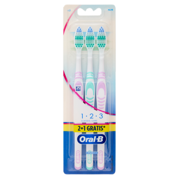 Oral-B Spazzolino Manuale 1 2 3 Classic Care 40 Medio 2+1 Gratis