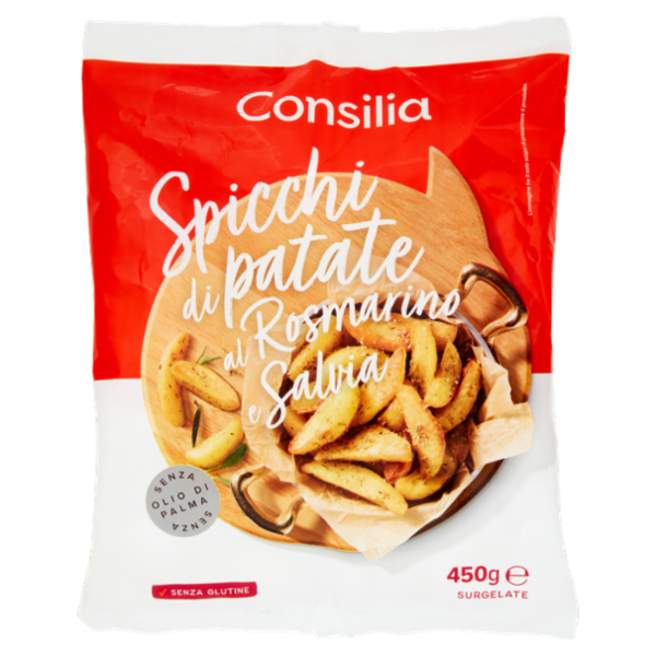 Consilia Patate a Spicchi al Rosmarino e Salvia Prefritte Surgelate 450 g