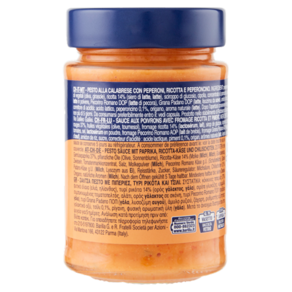Barilla Pesto Calabrese Peperoni e Peperoncini Condimento e Sugo per Pasta 190 g