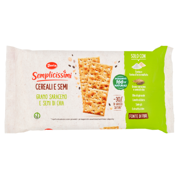 Doria Semplicissimi Crackers Grano Saraceno e Semi di Chia - 245 g