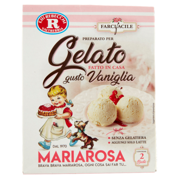 Mariarosa Farci facile Preparato per Gelato Fatto in Casa gusto Vaniglia 2 x 54 g