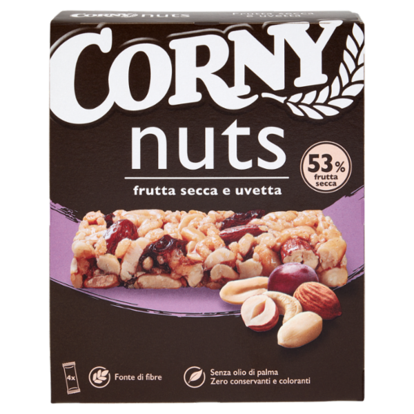 Corny Nuts frutta secca e uvetta 4 x 24 g