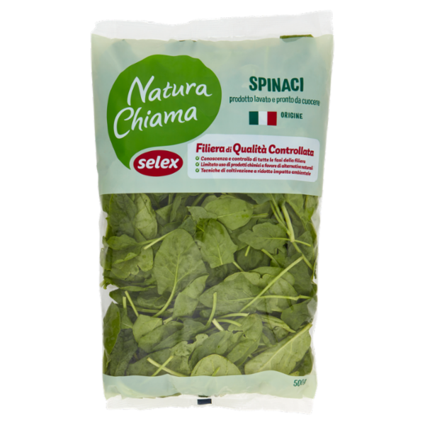 Selex Natura Chiama Spinaci Lavati e Pronti da Cuocere 500 g