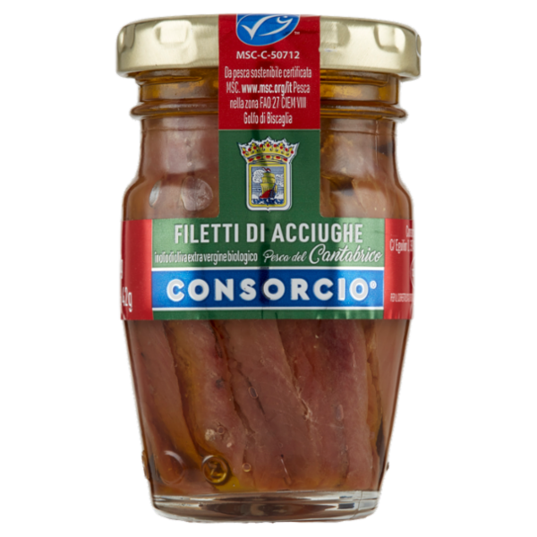 Consorcio Filetti di Acciughe in olio di oliva extra vergine biologico 80 g