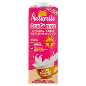 Le Naturelle Bongiorno Bevanda a Base Di Albume D'Uovo Gusto Delicato Di Vaniglia 1 L