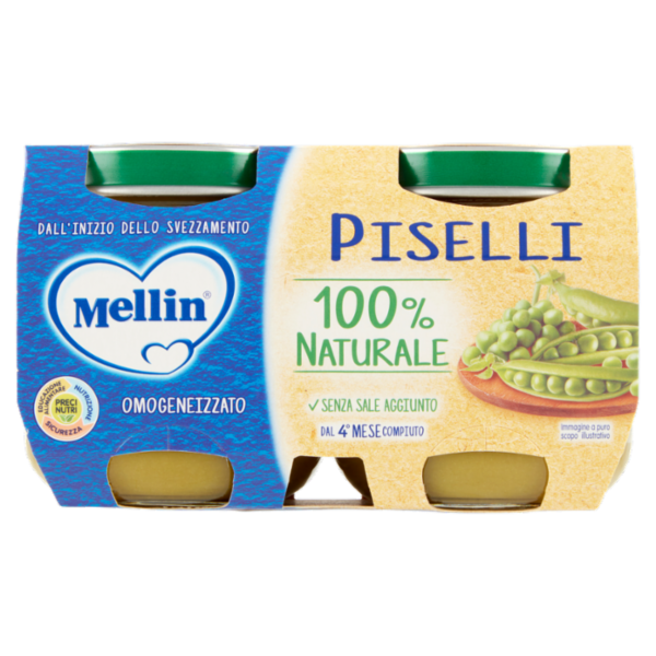 Mellin Piselli 100% Naturale Omogeneizzato 2 x 125 g
