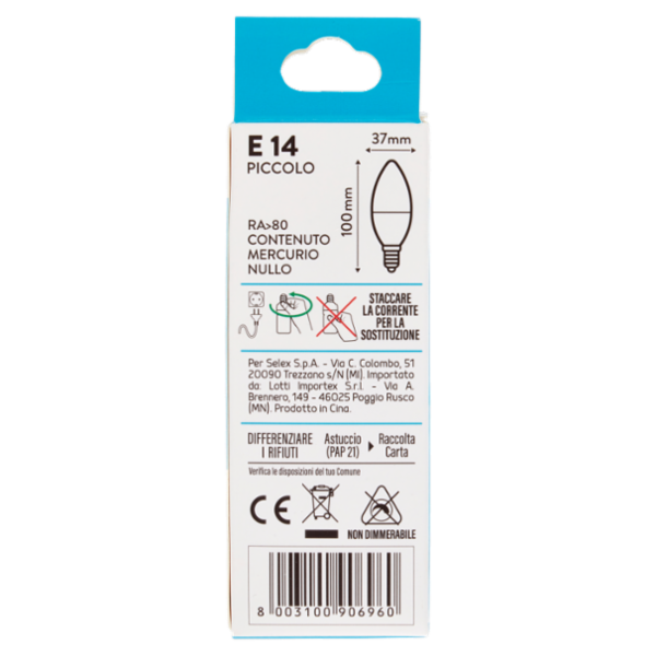 Selex Lampadina Led SMD Mini Oliva E14 6W