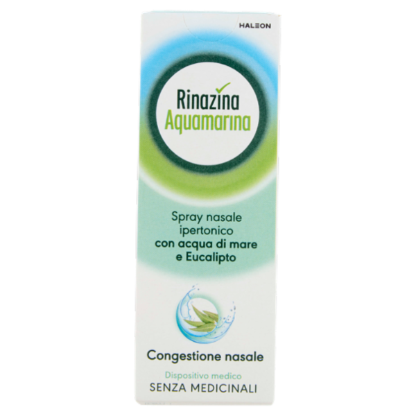 Rinazina aquamarina spray nasale decongestionale ipertonico sollievo naso chiuso e raffreddore 20ml