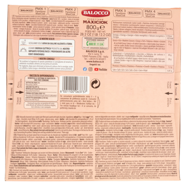Balocco Panettone Maxiciok 800 g
