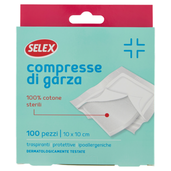 Selex Compresse di Garza Sterili 10x10 cm 100 pezzi