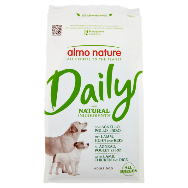 almo nature Daily Adult Dog con Agnello, Pollo e Riso 1,2 kg