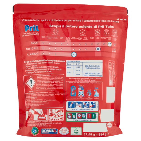 PRIL All in 1 Extra Tabs 666g 37 lav.