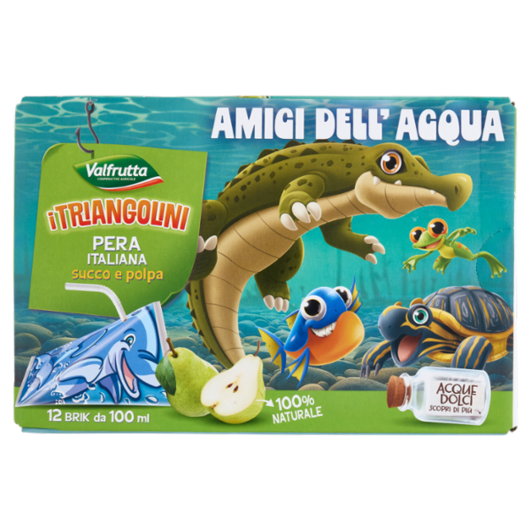 Valfrutta i Triangolini Pera Italiana succo e polpa Brik 12 x 100 ml