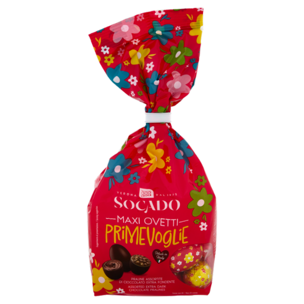 Socado Maxi Ovetti Primevoglie Praline Assortite di Cioccolato Extra Fondente 230 g