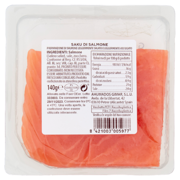 Gimar Saku Sushi & Sashimi Salmone 140 g