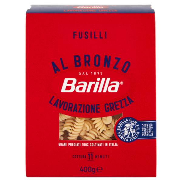 Barilla Pasta Al Bronzo Fusilli 100% grano italiano 400g