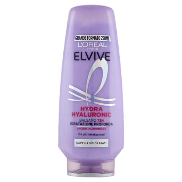 Elvive Hydra Hyaluronic Balsamo 72H Idratazione Profonda, per Capelli Disidratati, 250 ml