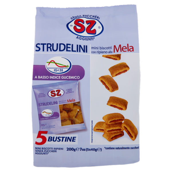 SZ Strudelini mini biscotti con ripieno alla Mela 5 x 40 g