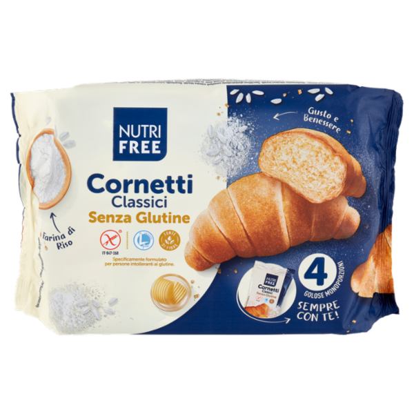Nutrifree Cornetti Classici Senza Glutine 4 Monoporzioni 200 g