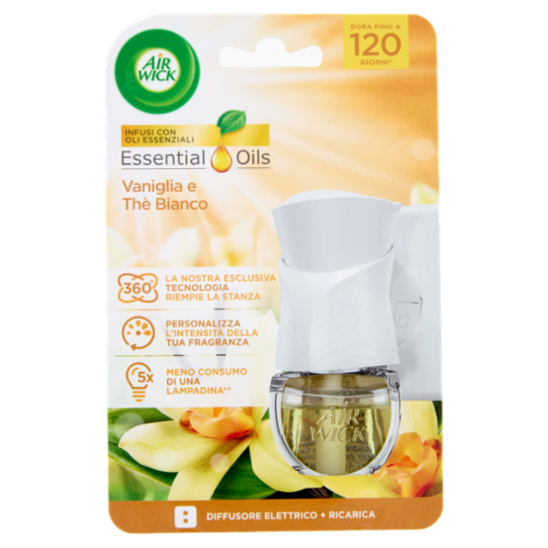 Air Wick Diffusore Elettrico Vaniglia e Thè Bianco Profumatore per Ambienti 19 ml