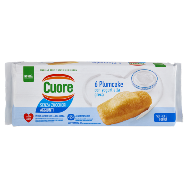 Cuore 6 Plumcake con yogurt alla greca Senza Zuccheri Aggiunti 6 x 32 g
