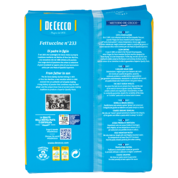 De Cecco Le Specialità Fettuccine n°233 500 g