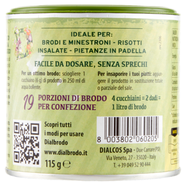 Dialbrodo Insaporitore Granulare Verdure Bio 115 g
