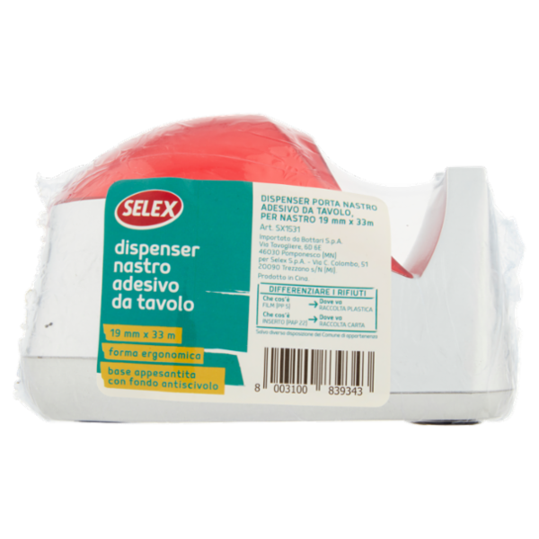 Selex Nastro Adesivo mm 19 X m 33 + Dispenser da Banco