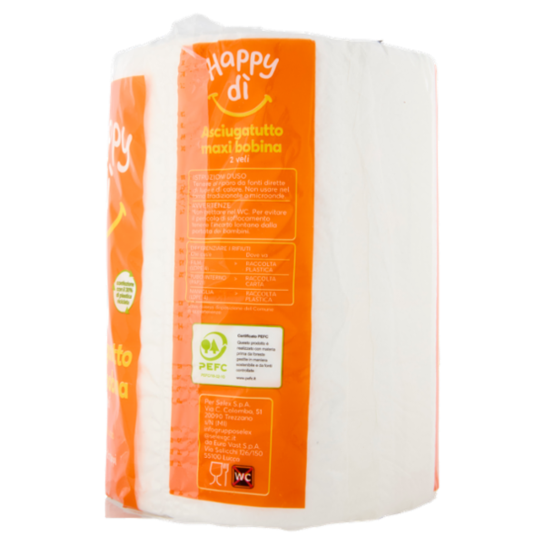 Happy dì Asciugatutto 2 Veli Bobina 400 Strappi