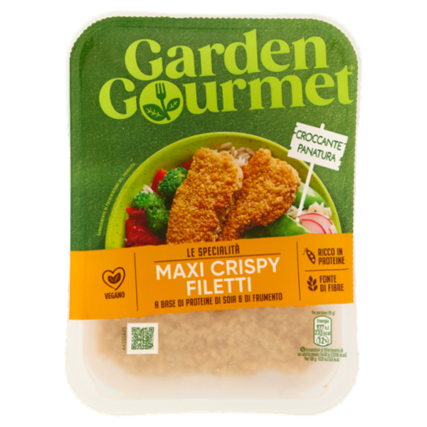 GARDEN GOURMET Maxi Crispy Filetti Vegani di Soia 2 porzioni 190g