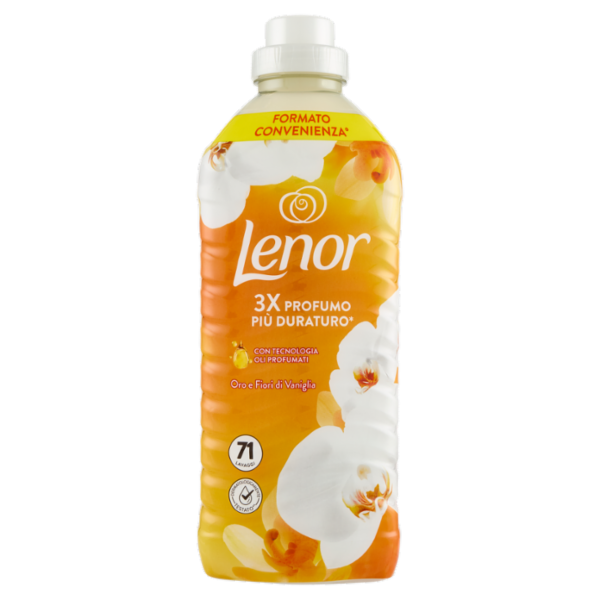 Lenor Ammorbidente Lavatrice Concentrato, Oro e Fiori di Vaniglia, 71 Lavaggi 1,491 L