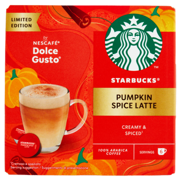 STARBUCKS Pumpkin Spice Latte by Nescafé Dolce Gusto Zucca Spezie e Caffè 12 Capsule 129g