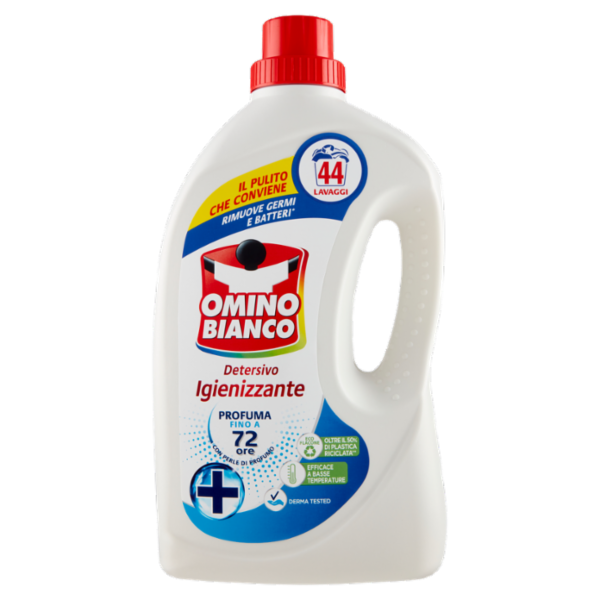 Omino Bianco Detersivo Lavatrice Liquido Igienizzante 44 Lavaggi 1760 ml