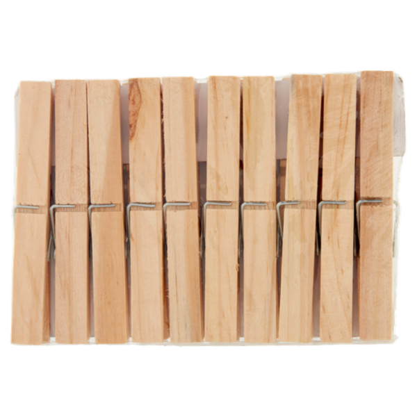 Consilia Mollette Biancheria Legno Grandi 10 pezzi