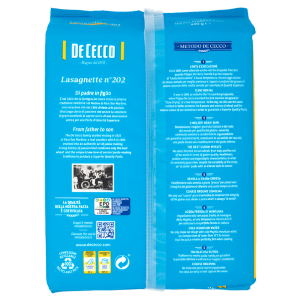 De Cecco Le Specialità Lasagnette n°202 500 g