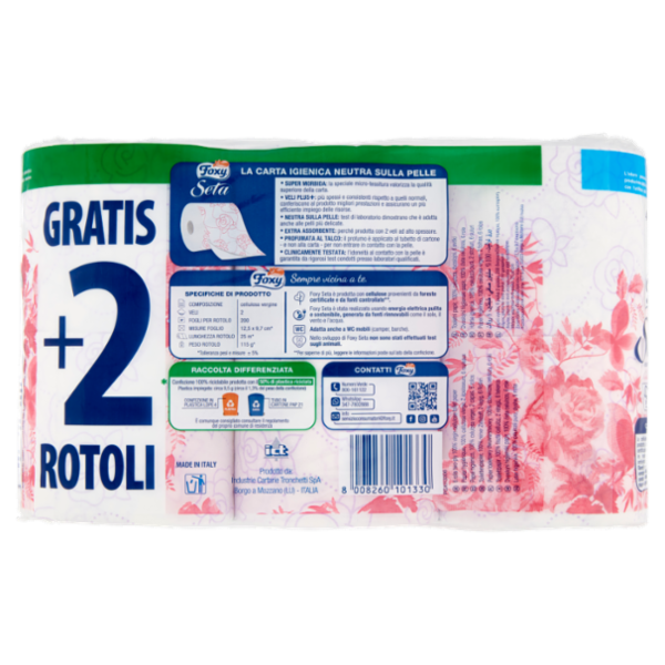 Foxy Seta Carta igienica 2 veli decorata 4+2 maxi rotoli