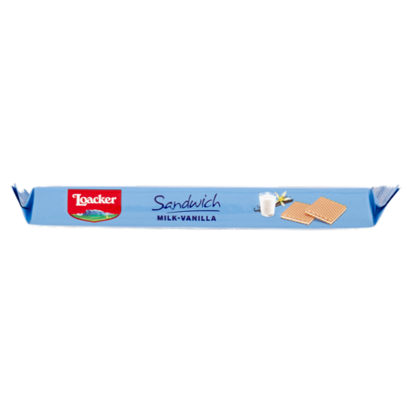 Loacker Wafer Sandwich Milk-Vanilla con crema al latte alpino e vaniglia Bourbon wafers 75g