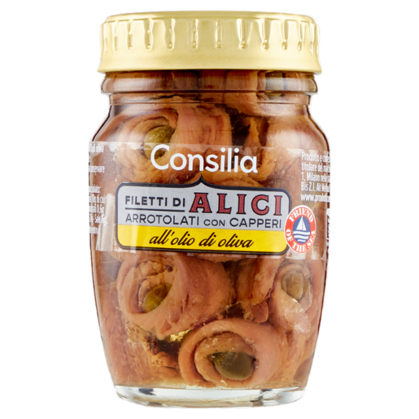 Consilia Filetti di Alici all'Olio di Oliva con Capperi 90 g